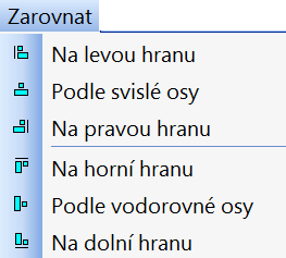 zarovnat objekty