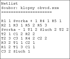 klopný obvod - netlist