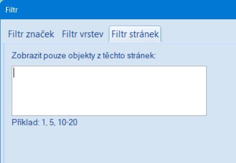 rozpis součástek - filtr podle stránek