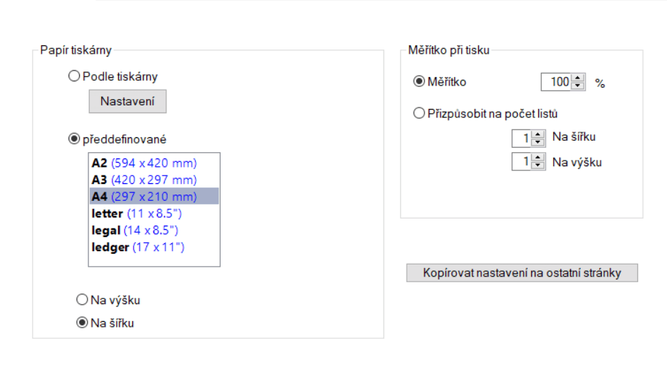 Nastavení tisku